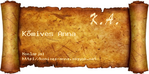 Kőmives Anna névjegykártya